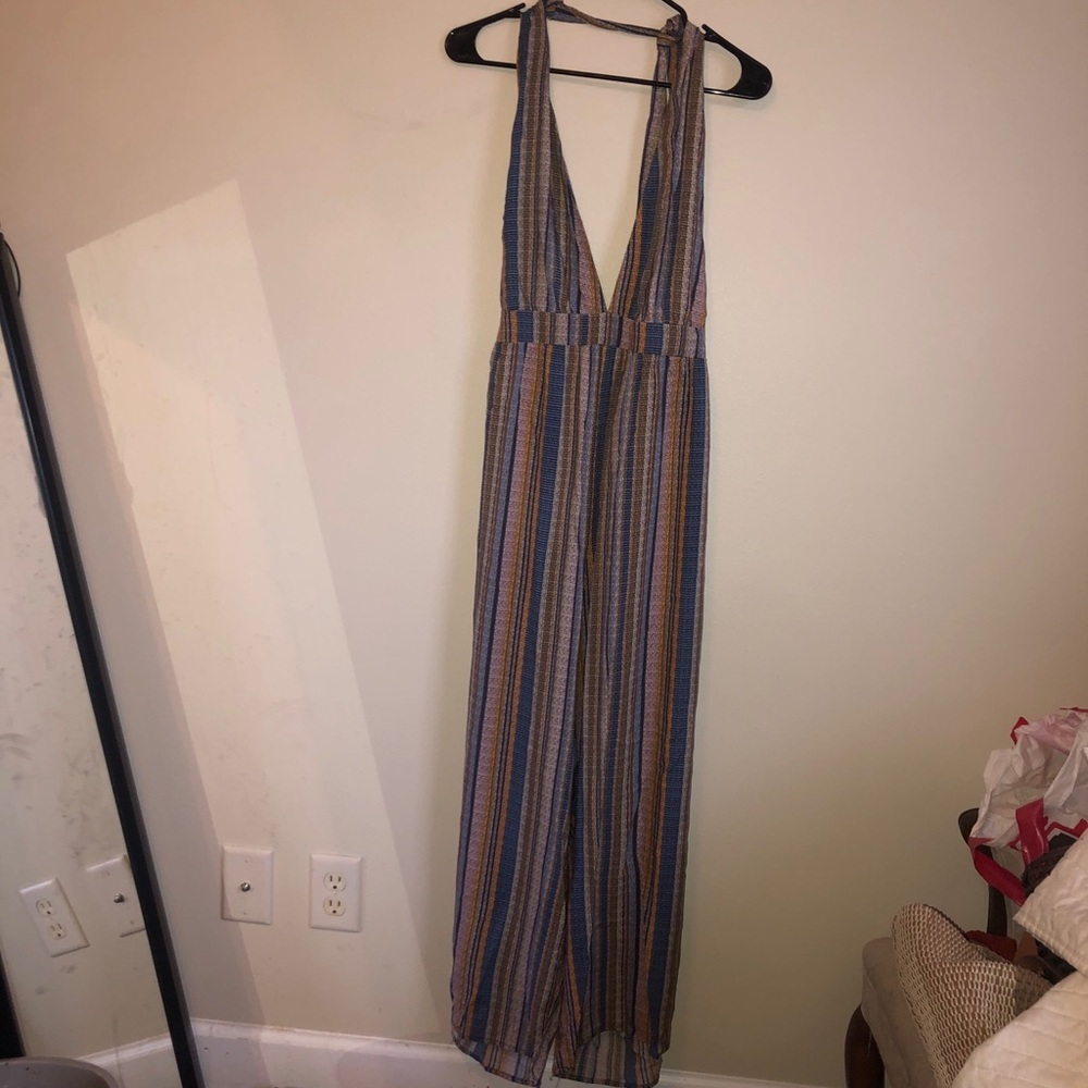 Boho Striped Halter Jumpsuit